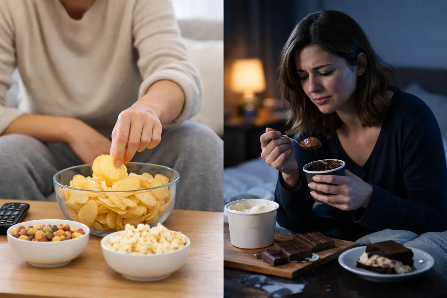 Mindless Snacking vs Emotional Eating at Night